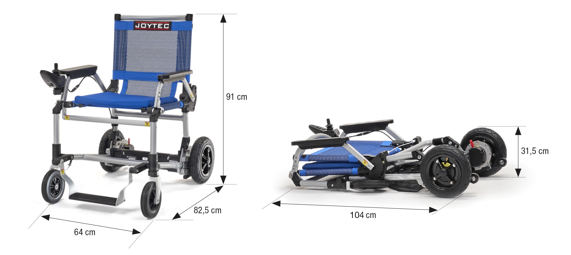medidas silla de ruedas eléctrica Joytec