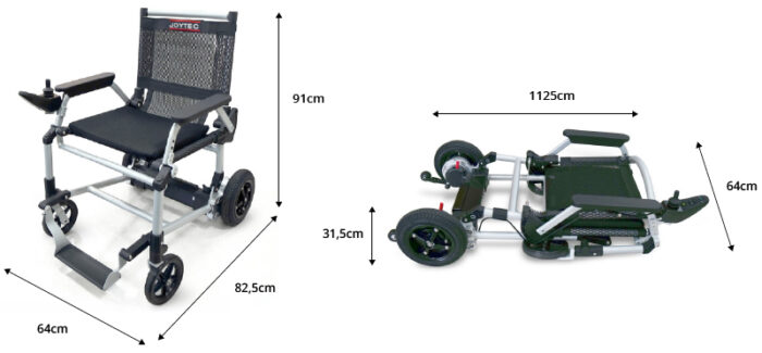 Medidas de la silla de ruedas eléctrica Joytec
