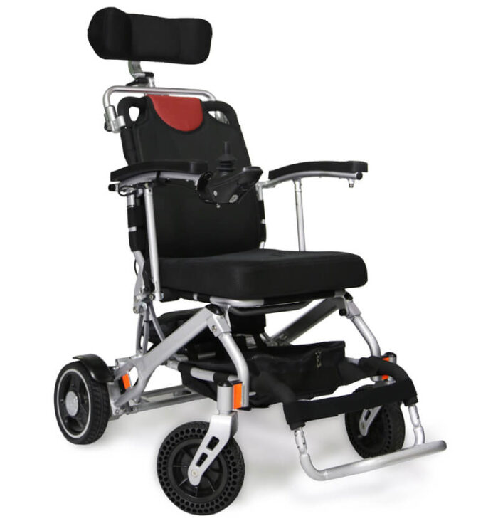 Silla de ruedas eléctrica ultraligera y plegable Pocket chair con reposacabezas