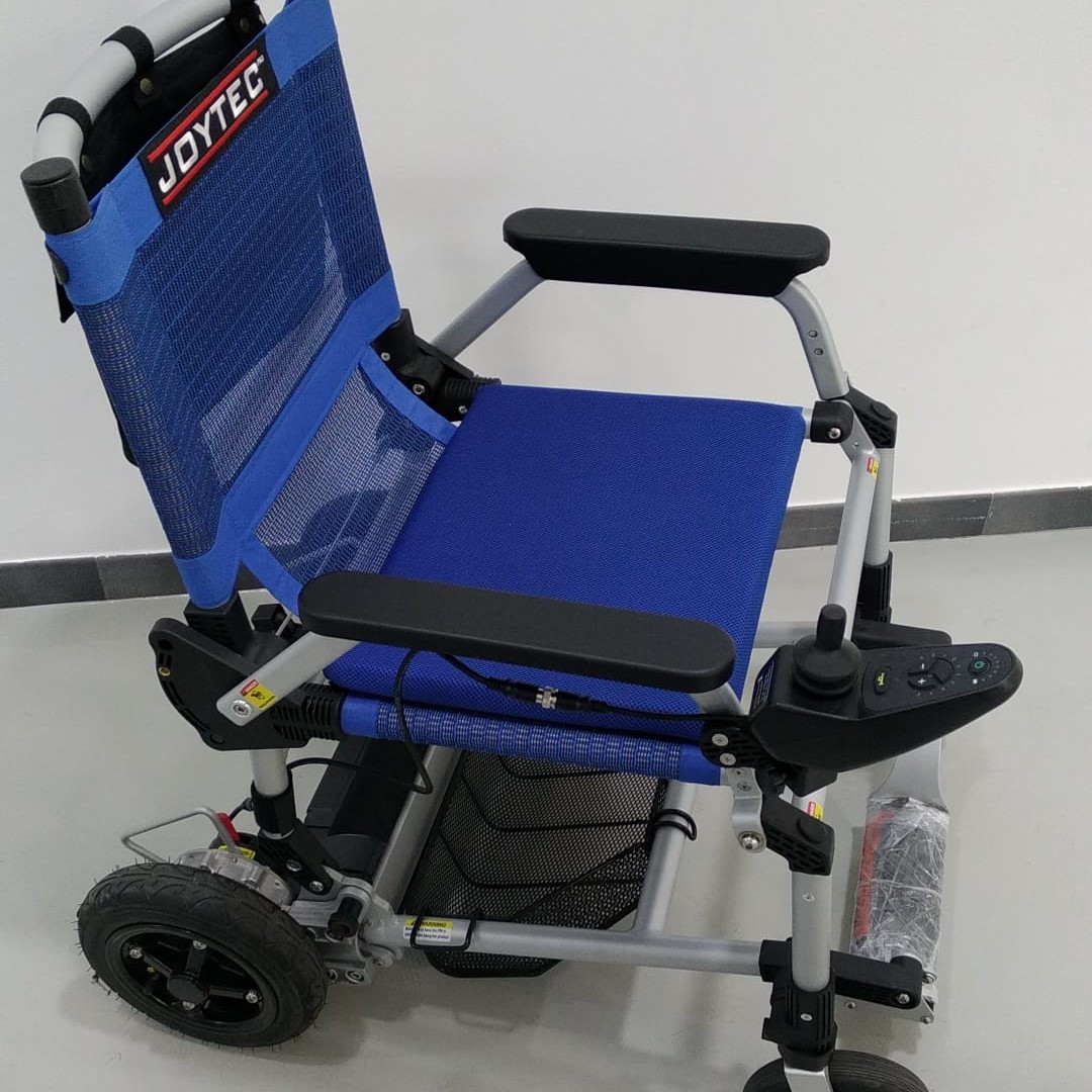 silla de ruedas electrica joytec pro azul de exposición